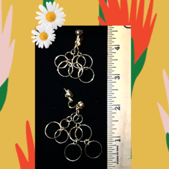 Clip on Dangle Hoops by Trifari - Picture 2 of 3